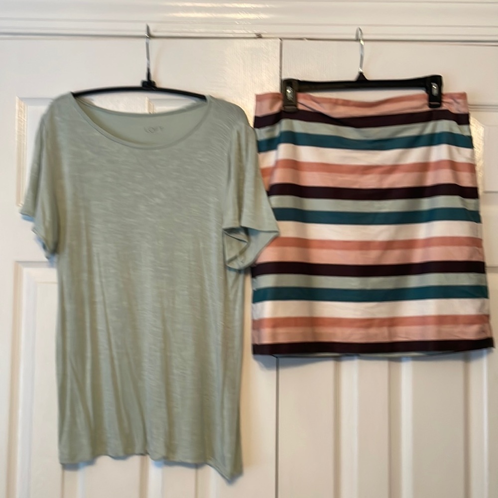 Loft brand  Top is a small and skirt is size 8